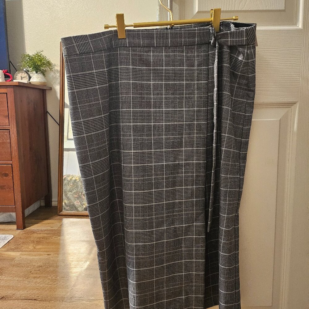 Banana Republic Wrap Midi Skirt Plaid